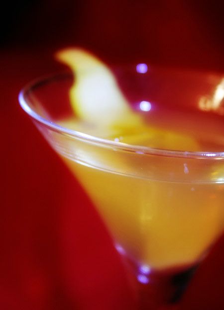 Homemade Limoncello in a Martini Glass