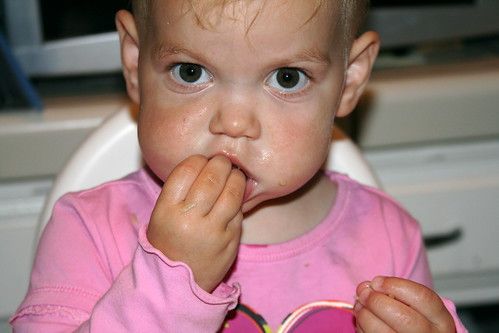 Kate eating dinner