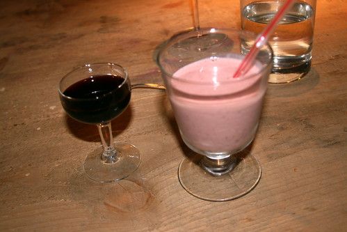 Strawberry Milkshake and Dessert Wine