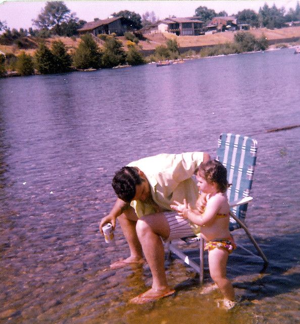Dad and Diba in the American River