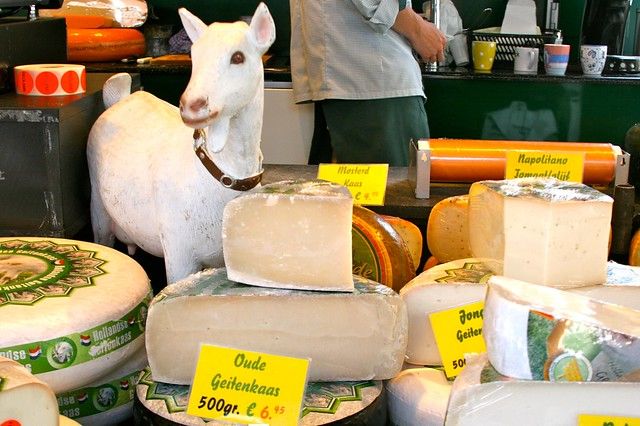 Goat cheese at the farmer's market in Holland