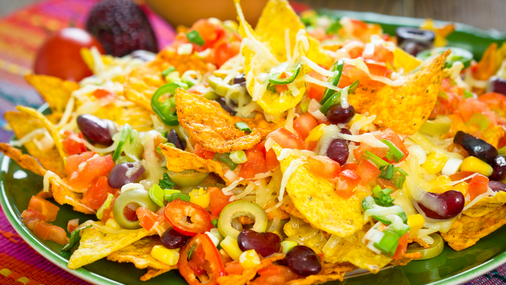 Healthy Nachos Made with Homemade Tortilla Chips