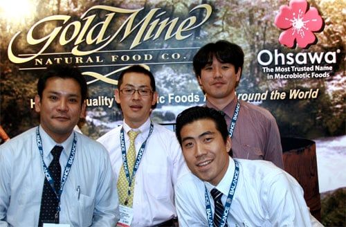 Muso, Japan Gold USA, and Gold Mine Natural Food Booth showing freeze-dried natto at Natural Products Expo West 2009 in Anaheim