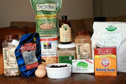ingredients for soaked oatmeal cookies