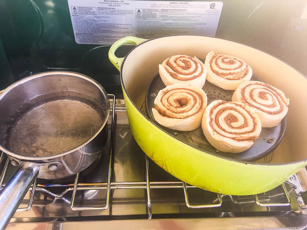 cinnamon rolls and coffee