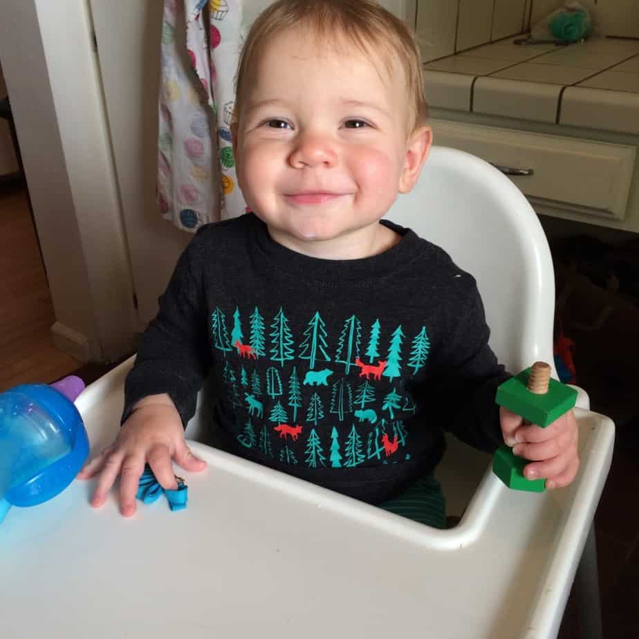 Ollie in high chair