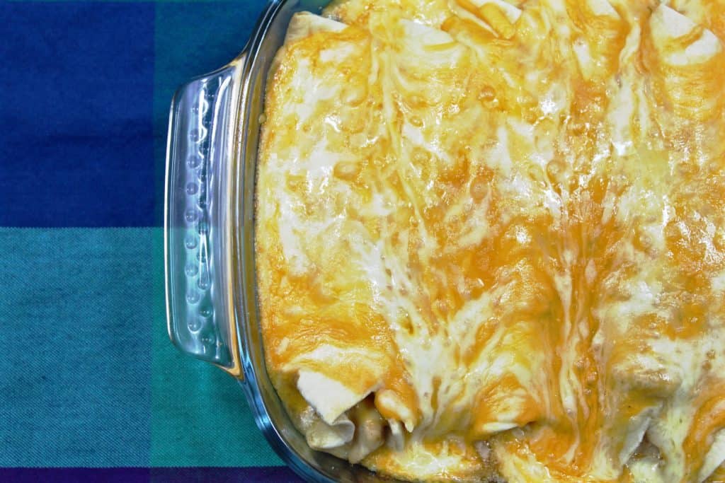 Your family will love these Chicken and Cheese Enchiladas. They are like the Mexican form of lasagna, only they are made with enchilada sauce that is essentially Mexican gravy. Let that sink in. OMG, yes! SO GOOD!