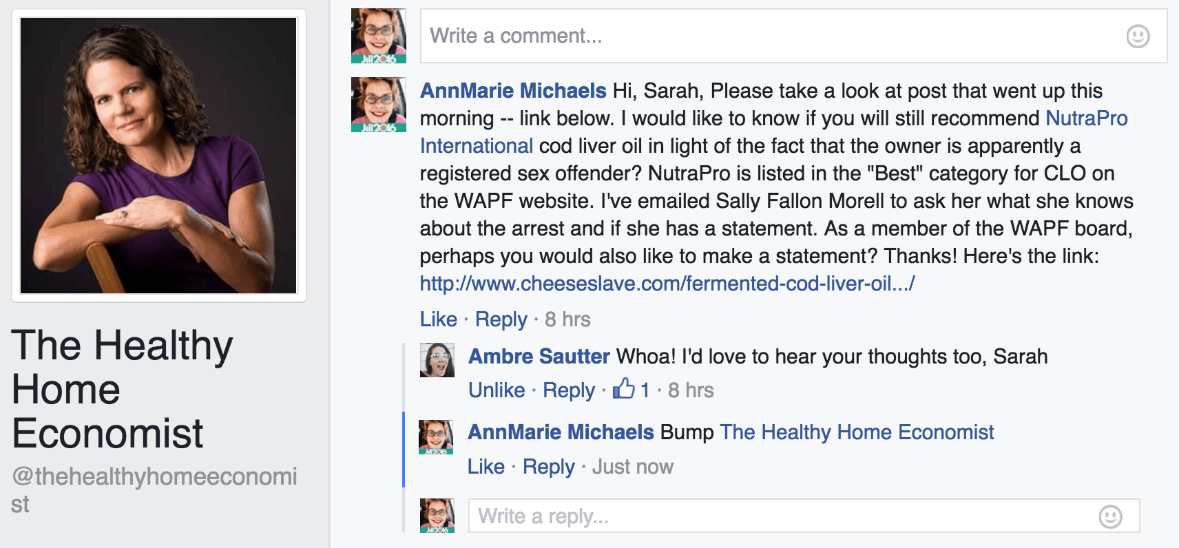 NutraPro Cod Liver Oil Sex Offender: Official WAPF Response from Sally Fallon