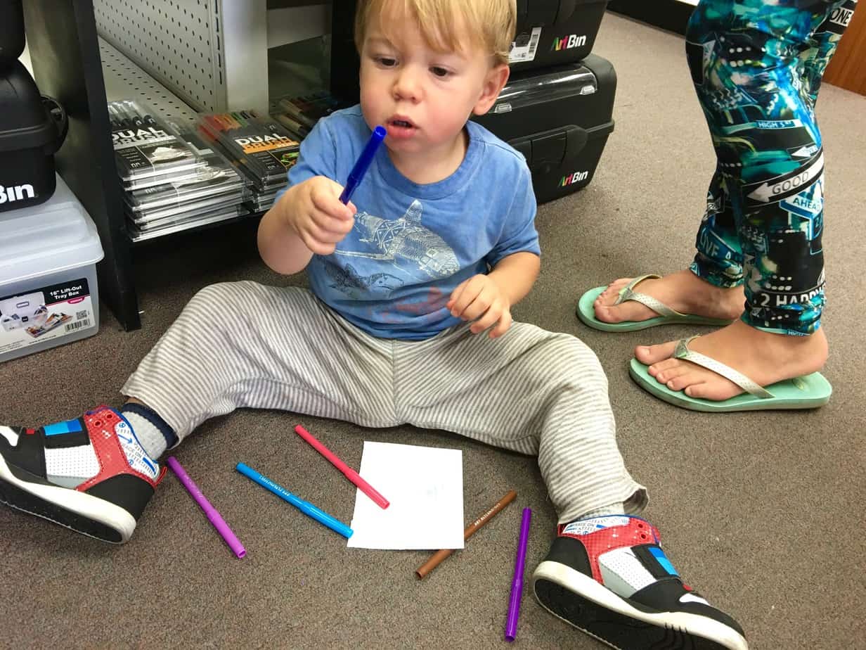 Ollie At the Art Store Free to Be Unschooling Conference 2016