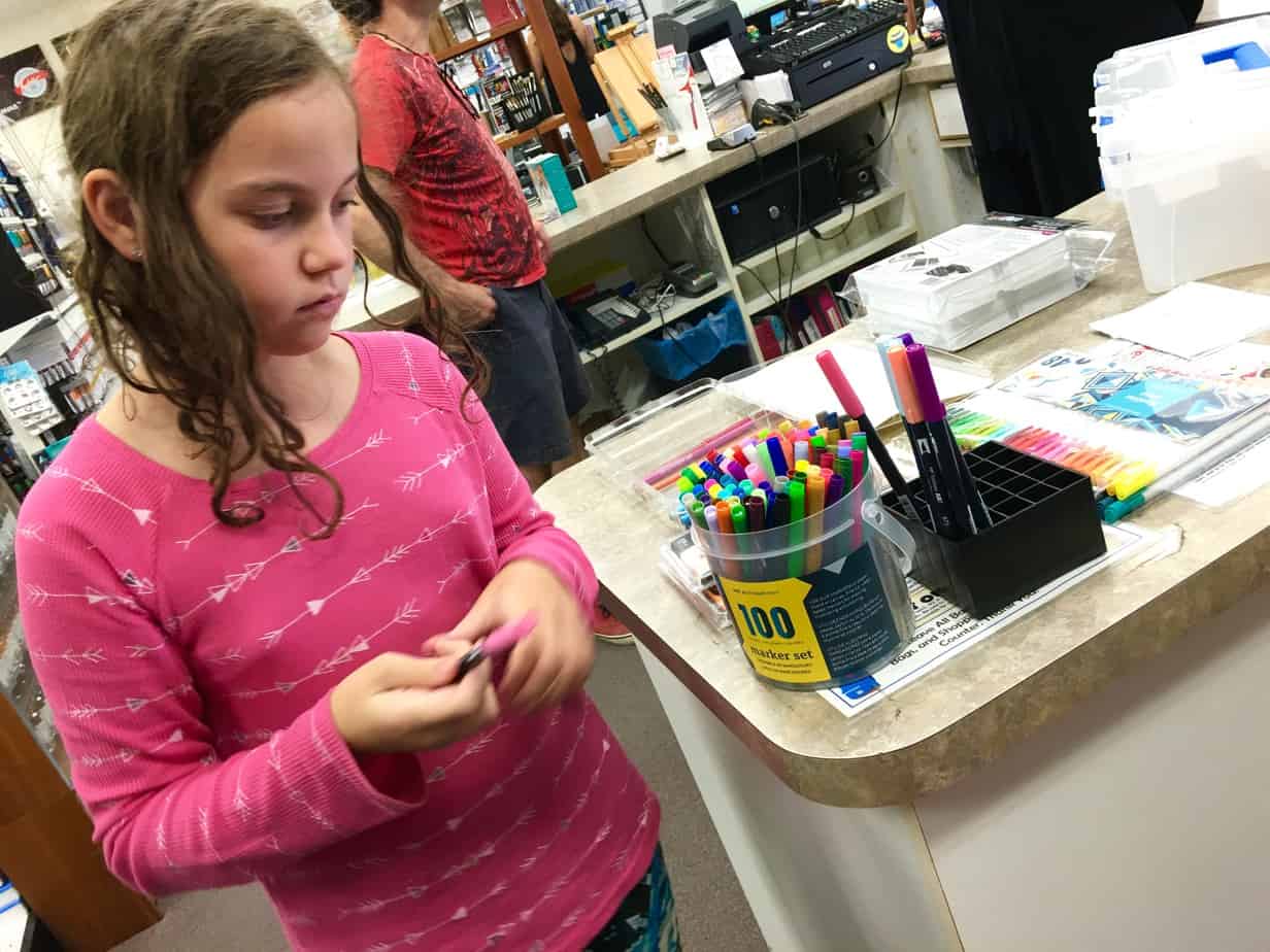 Kate at the Art Store Free to Be Unschooling Conference 2016
