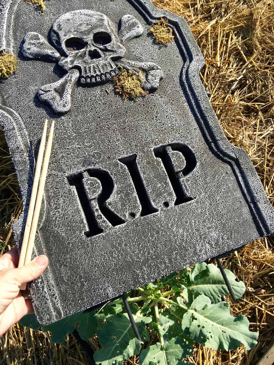 Halloween 2016 Tombstone with chopsticks