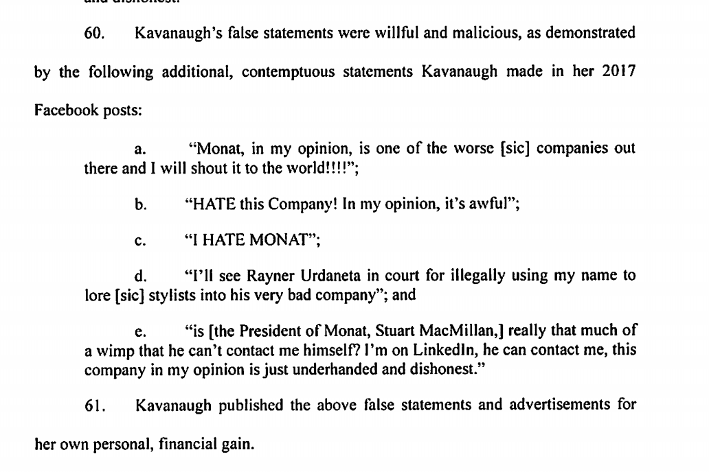 Monat Lawsuits 2018: Mags Kavanaugh Sued for Defamation