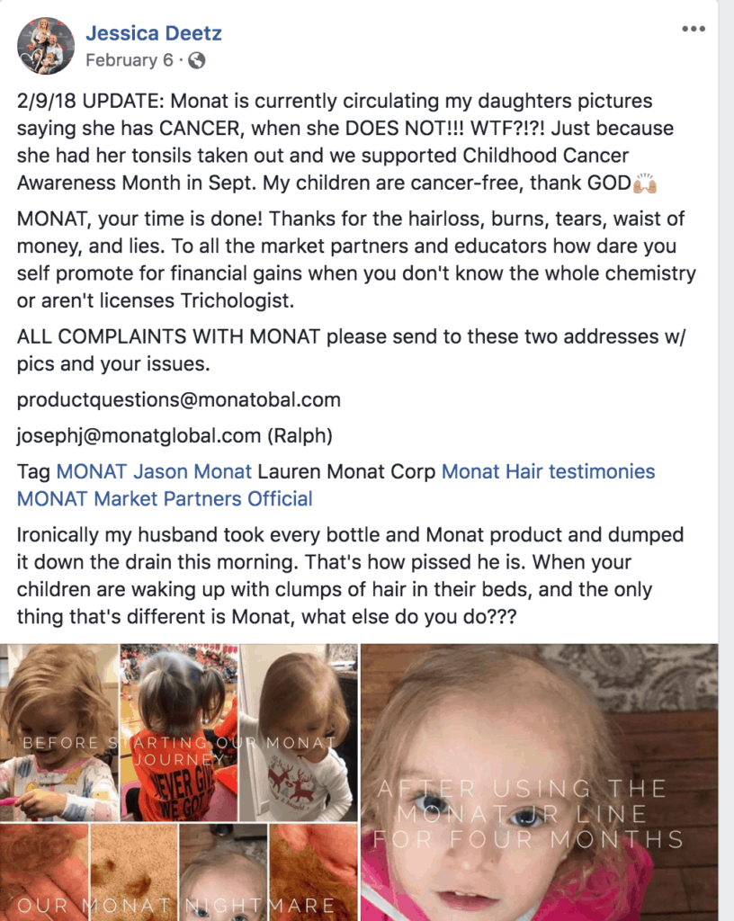 MONAT lawsuits 2018